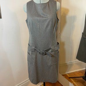 Gianni Bini Gray Belted Sleeveless Dress